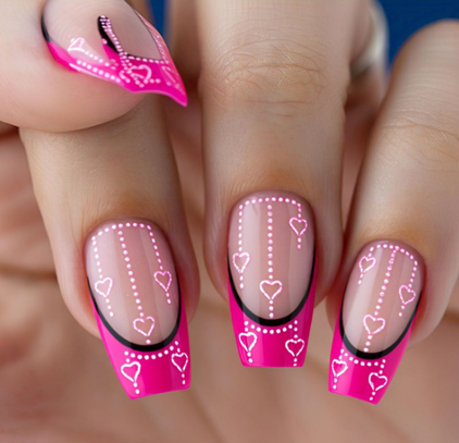 hot pink french tips