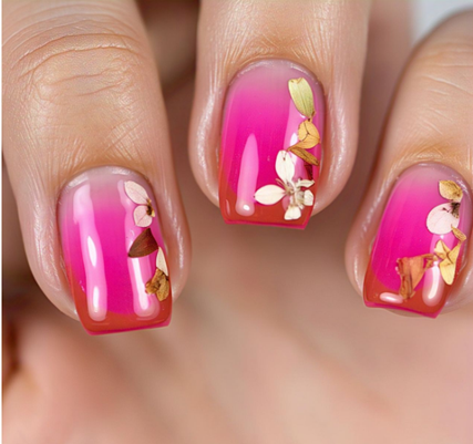 hot pink french tips