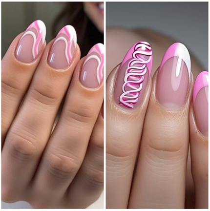 pink & white french tips