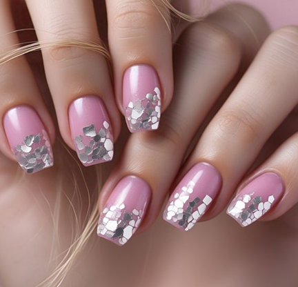 pink & white french tips