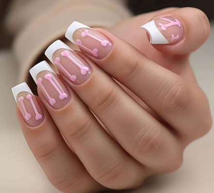 pink & white french tips
