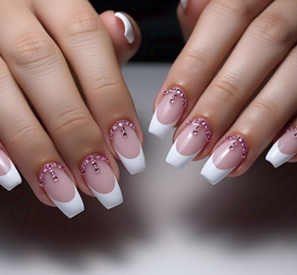 pink & white french tips