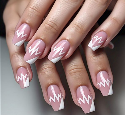 pink & white french tips