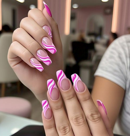 pink & white french tips