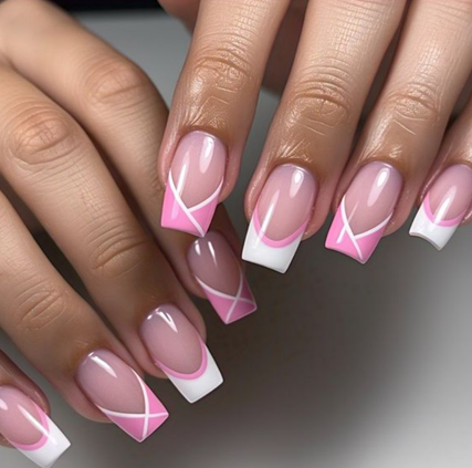 pink & white french tips