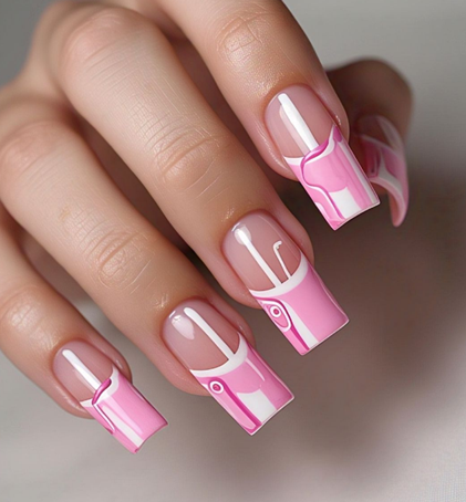 pink & white french tips