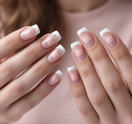 pink & white french tips