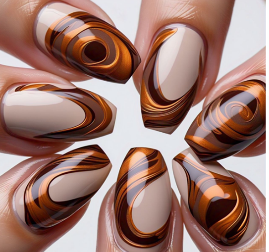 nude chrome nails