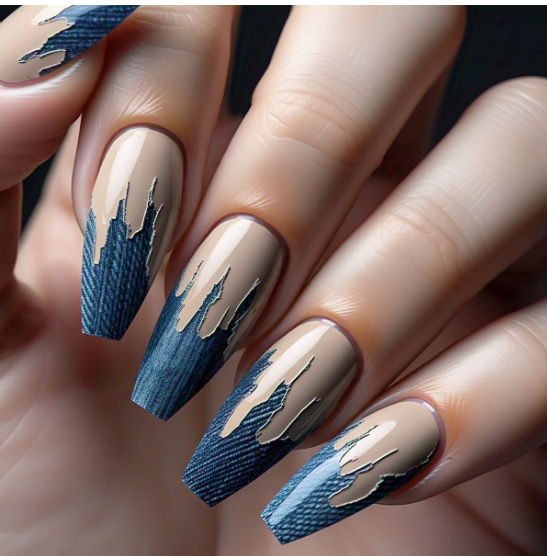 nude chrome nails