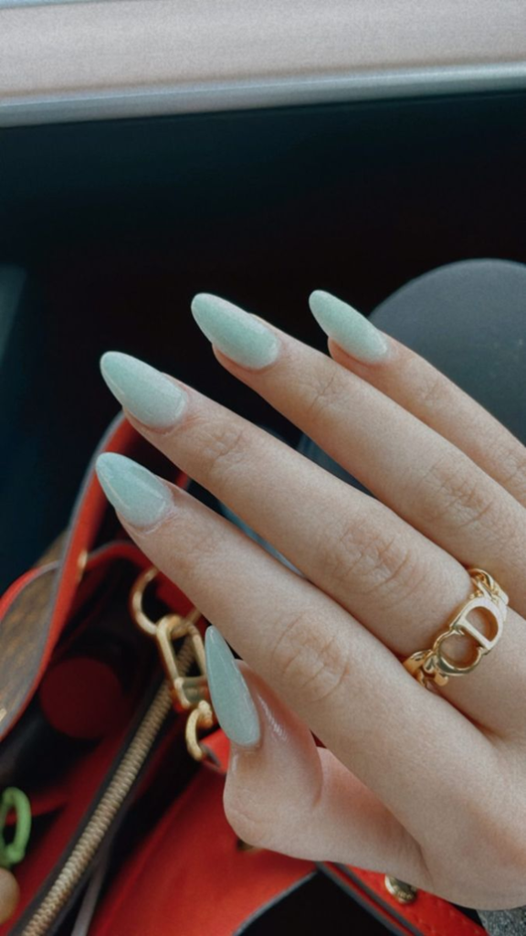 green almond nails