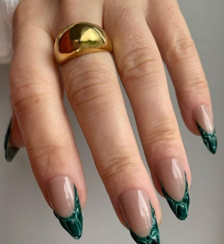 green almond nails