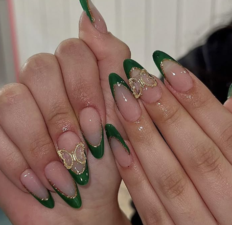 green almond nails