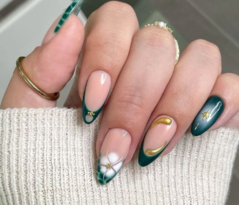 green almond nails