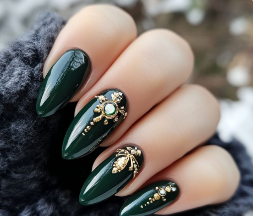 green almond nails