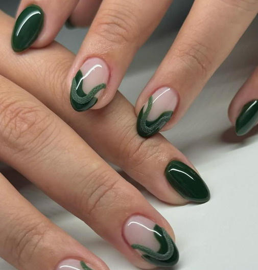 green almond nails