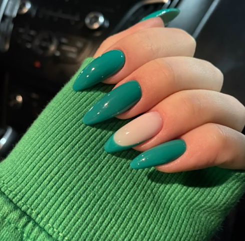 green almond nails