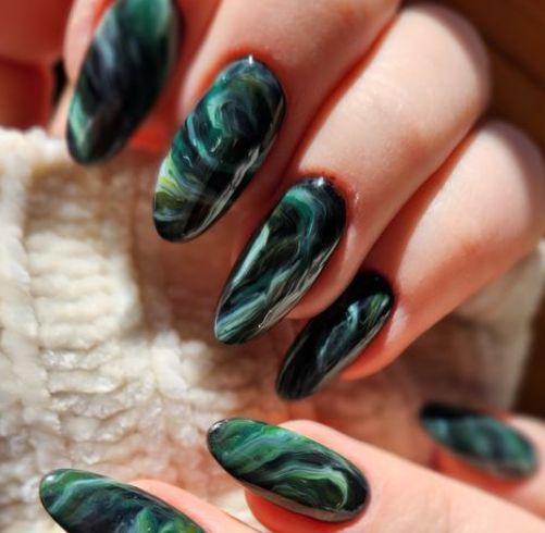 green almond nails