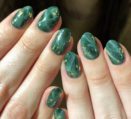 green almond nails
