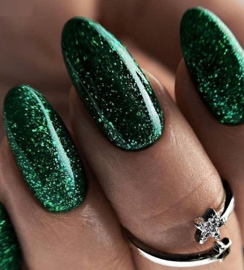 green almond nails