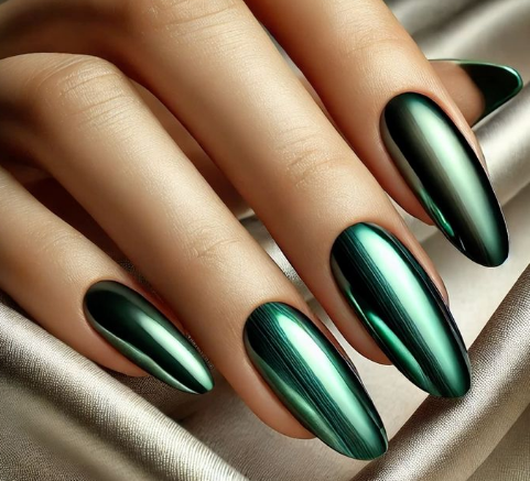 green almond nails