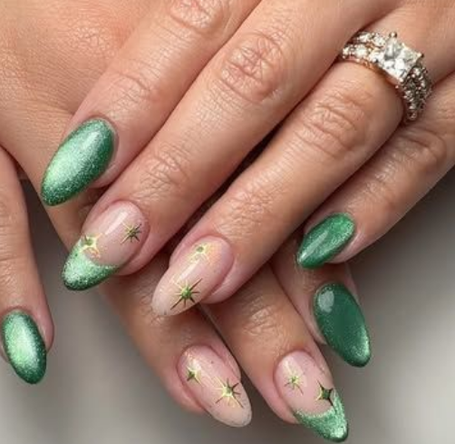 green almond nails