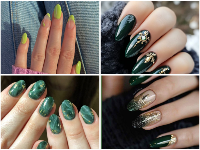 green almond nails