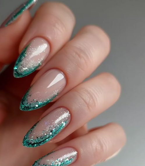 green almond nails