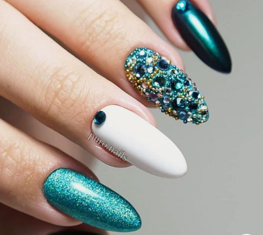 green almond nails