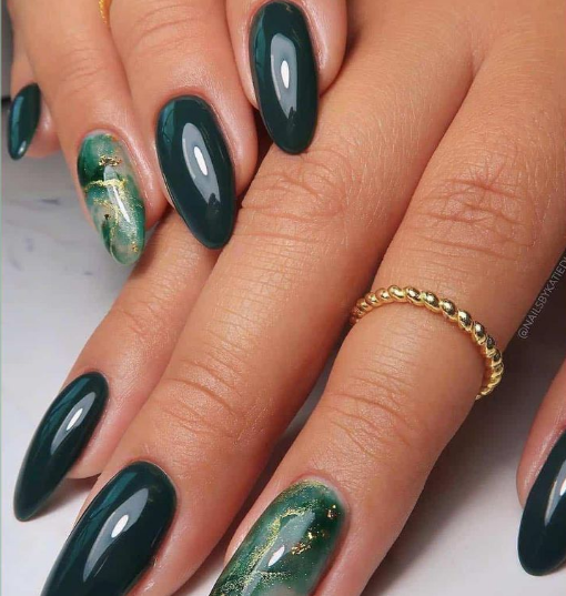 green almond nails