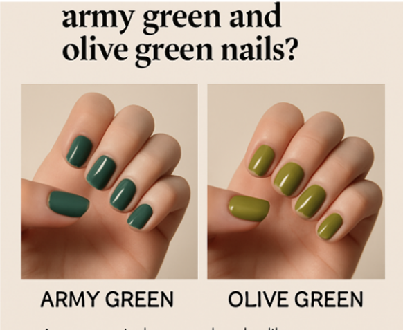army vs olive green nails