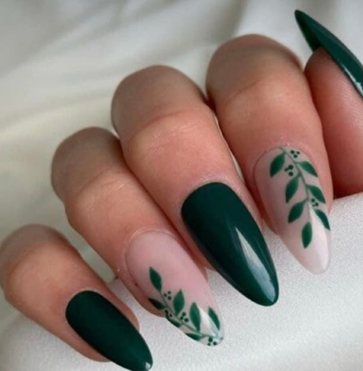 green almond nails