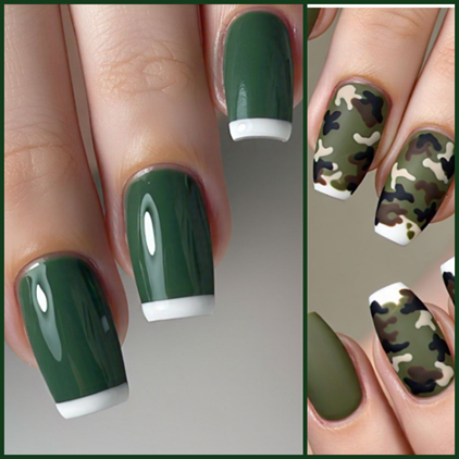 army vs olive green nails