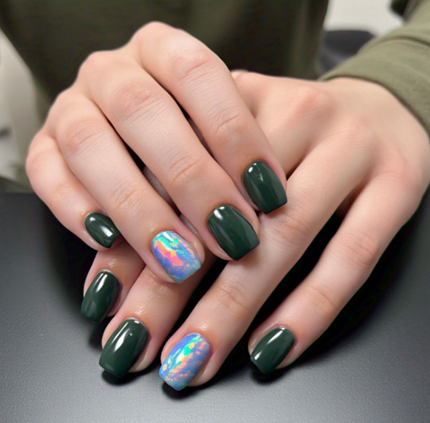 army vs olive green nails