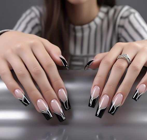 Black & Chrome Accent lines
