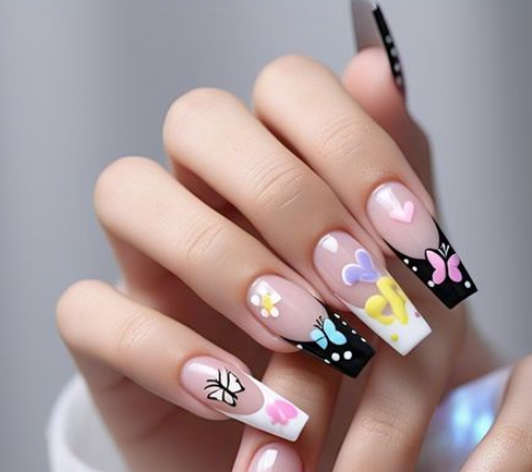 Black French Tip nails