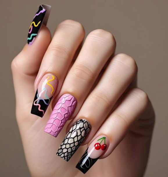 Black French Tip nails