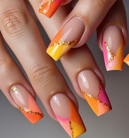 v french tip coffin nails