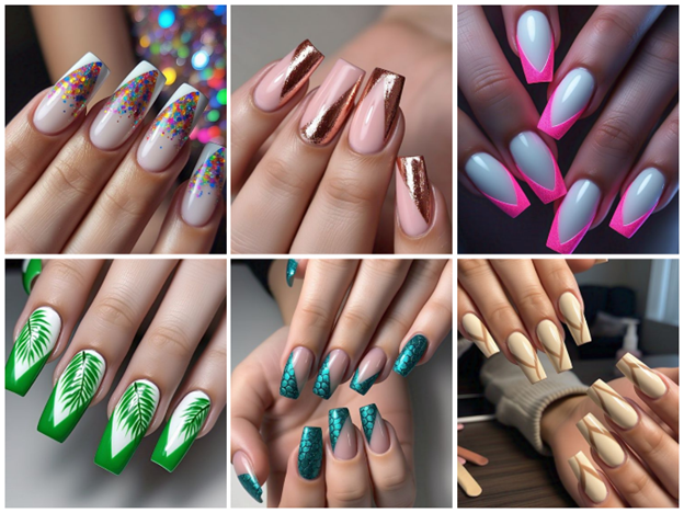 v french tip coffin nails