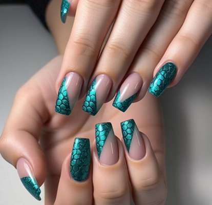 v french tip coffin nails