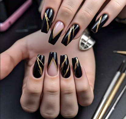 v french tip coffin nails