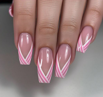 v french tip coffin nails
