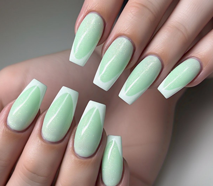 v french tip coffin nails