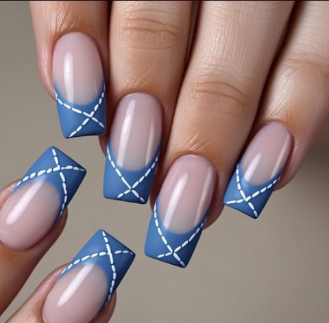 v french tip coffin nails