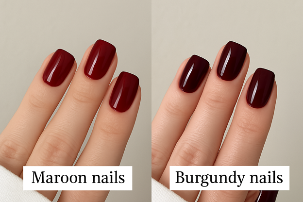maroon nail designs