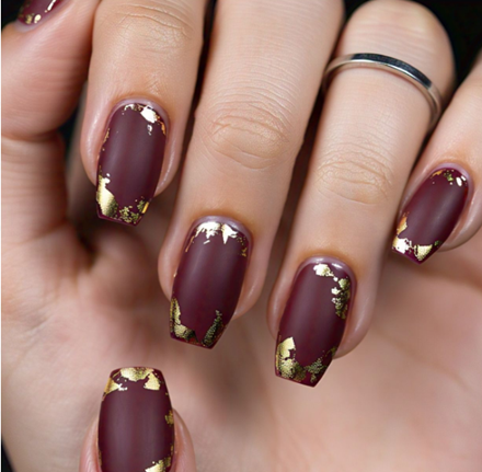maroon nail designs