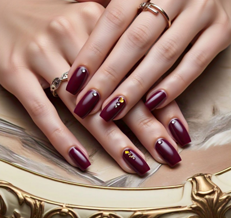 maroon nail designs