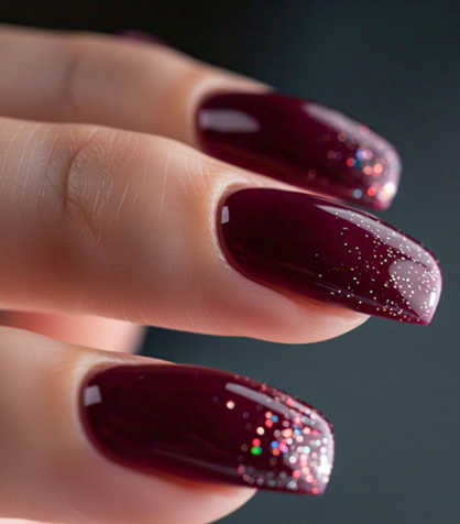 maroon nail designs