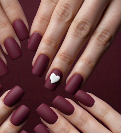 maroon nail designs