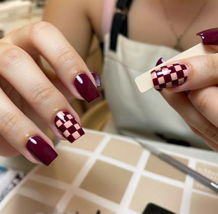 maroon nail designs