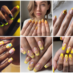 yellow french tip nails